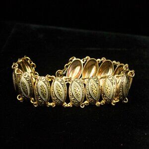 FLORAL DAMASCENE OVAL PANEL BRACELET - JBDLFD1